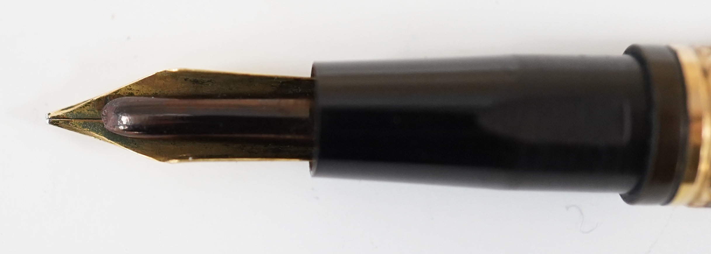 A Waterman No.22 taper cap Eyedropper with two ornamental gold filled bands